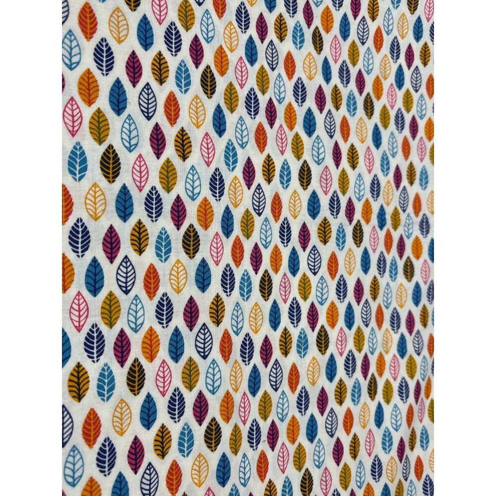 Helens Meadow Cotton Fabric by Clothworks 1/2 yard x 44" Multi-Color Leaf Patter